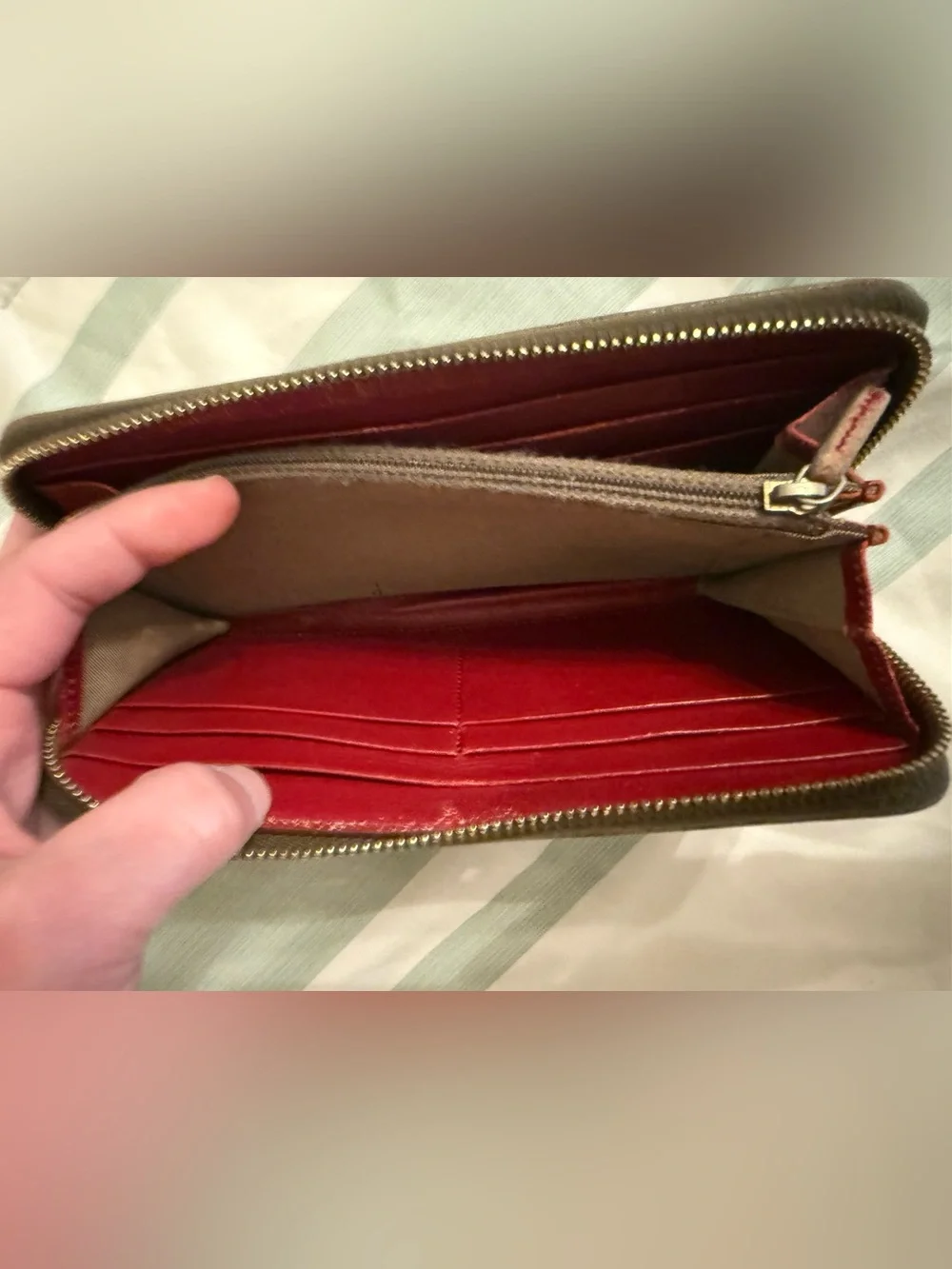 Fendi Monogram Zucchino/Zucca Zip-Around Wallet